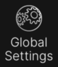 The main menu - Global Settings selector