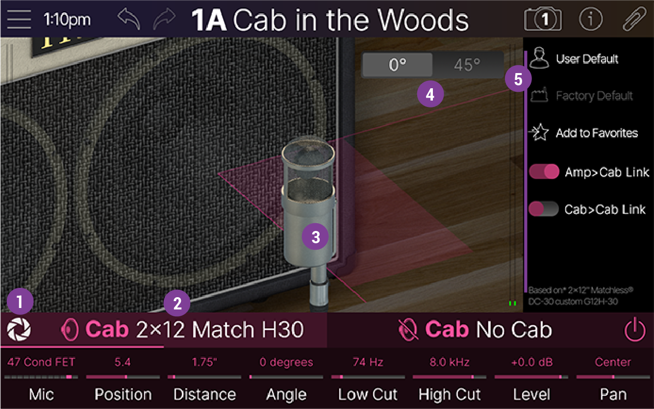 The Cab block Focus View, Cab Model selected
