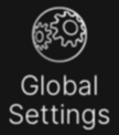 GLobal Settings menu button