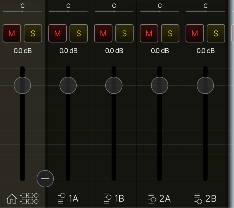 Matrix Mixer with the Home channel expanded