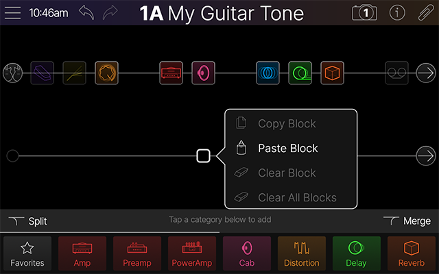 The Action panel for an empty block location is displayed
