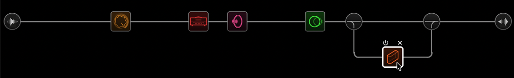 Reverb block is dragged down to create a Parallel Path