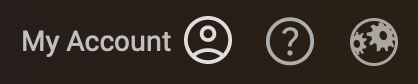 My Account, Help, and toolbar buttons