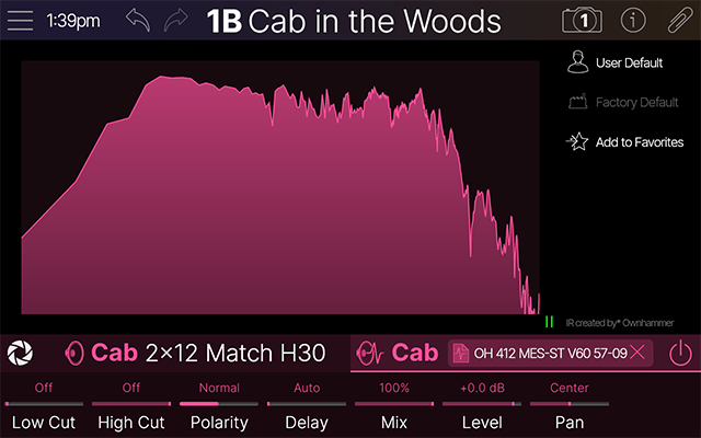 The Focus View showing a Cab IR