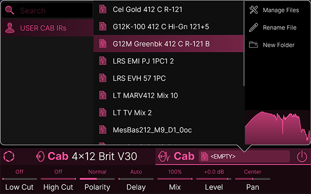 The User Cab IR list