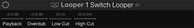 The Inspector showing the 1 Switch Looper parameters